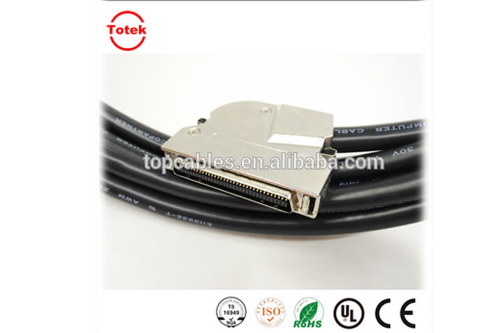 3M Mini D Ribbon MDR 68P cable with 60 degree metal junction shell